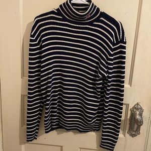 Vintage polo Ralph Lauren navy striped flag turtleneck sweater size xl